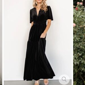 Baltic Born Black Velvet Maxi Dress